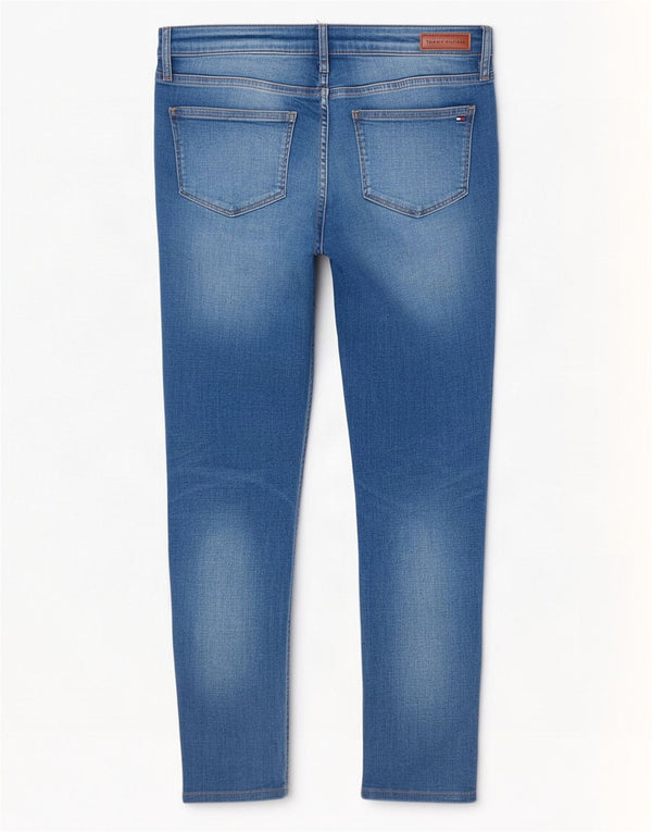 Tommy Hilfiger feminino Venice Slim Jeans W30 L27 algodão azul