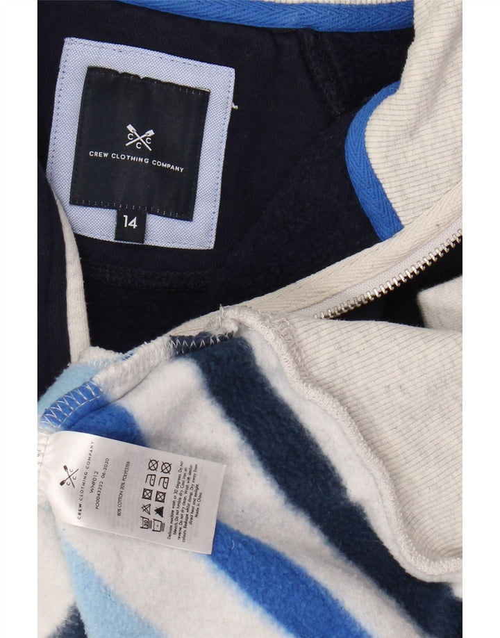 CREW CLOTHING Suéter feminino com capuz UK 14 grande listrado multicolorido