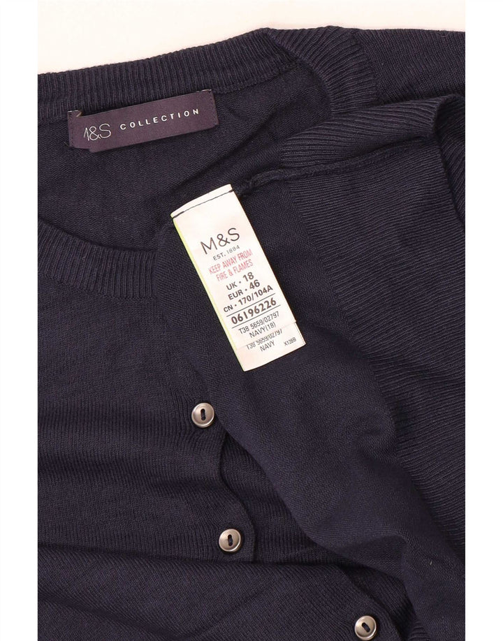 Suéter cardigã feminino Marks & Spencer UK 18 XL azul marinho