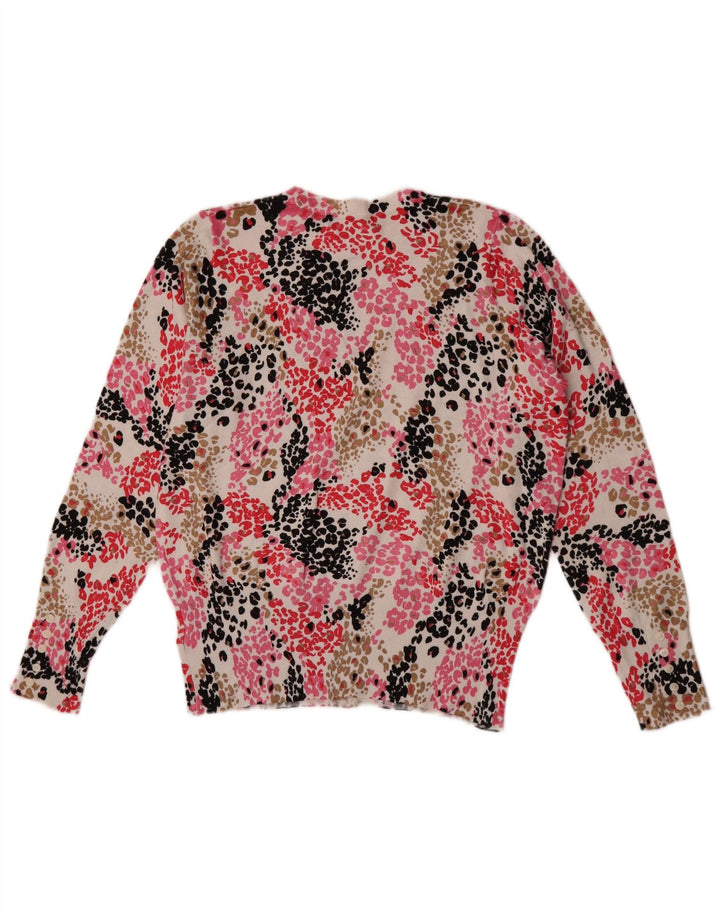 Suéter feminino Marks & Spencer com gola redonda Reino Unido 14 grande multicolorido
