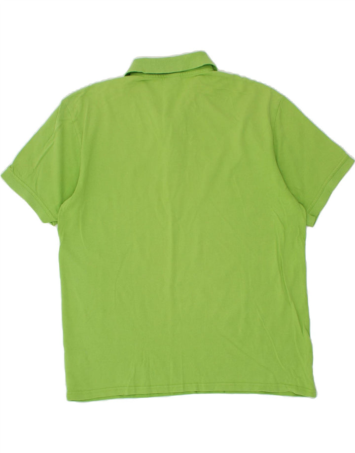 ASICS Mens Skinny Polo Shirt 2XL Green Cotton Vintage Asics and Second-Hand Asics from Messina Hembry 