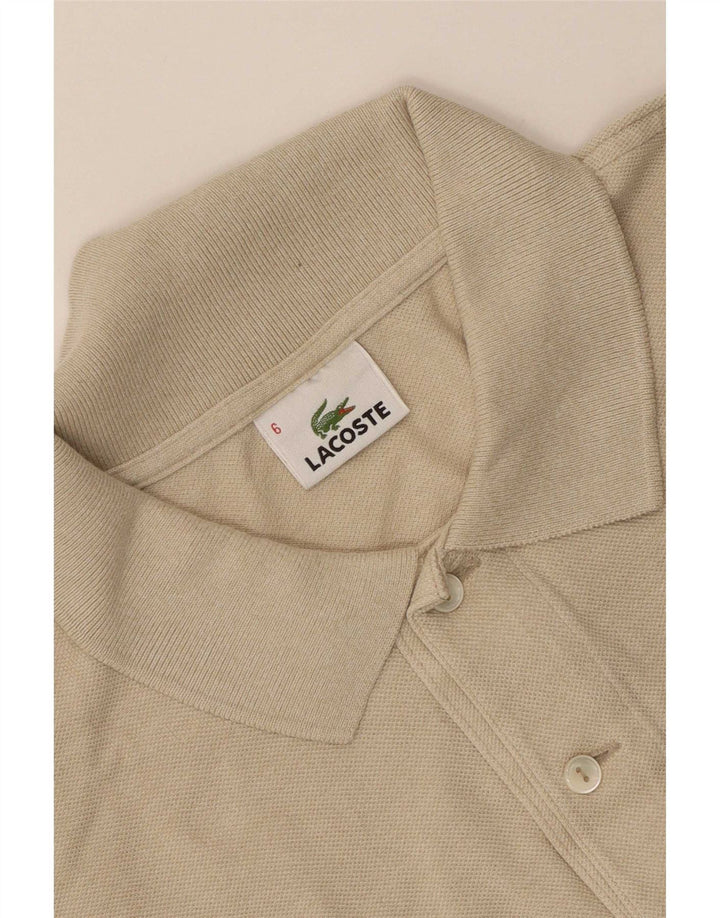 Camisa polo masculina Lacoste tamanho 6 XL bege