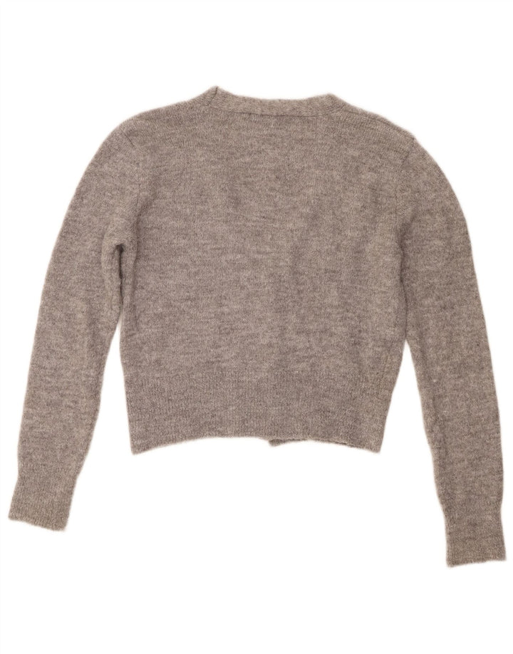 Suéter Zara Feminino Crop Cardigan Reino Unido 14 Médio Cinza