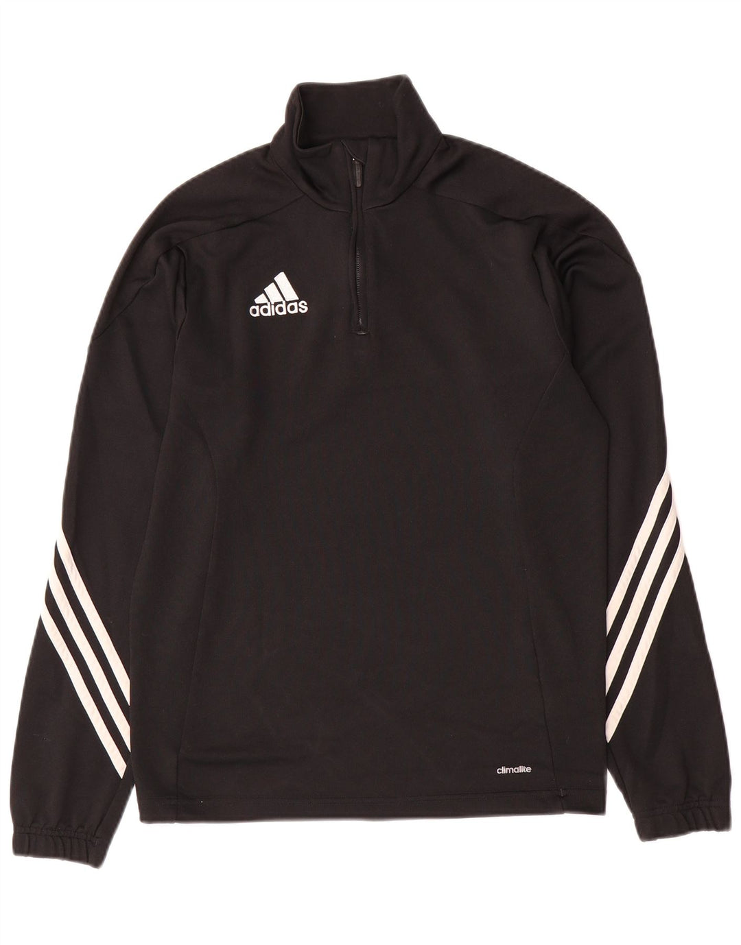 ADIDAS Mens Climalite Zip Neck Pullover Treino Top Pequeno Preto