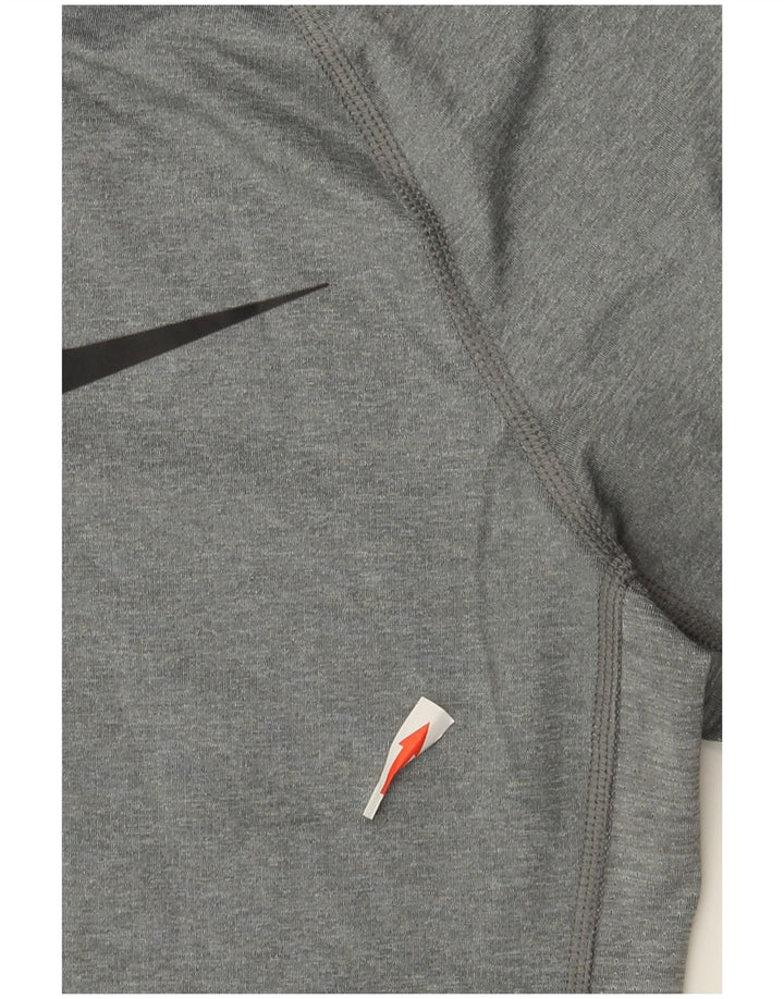 Nike masculino Dri Fit Top manga comprida poliéster cinza médio