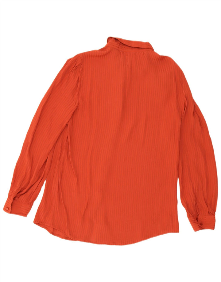 Blusa feminina Stefanel de manga comprida EU 38 risca de giz marrom médio