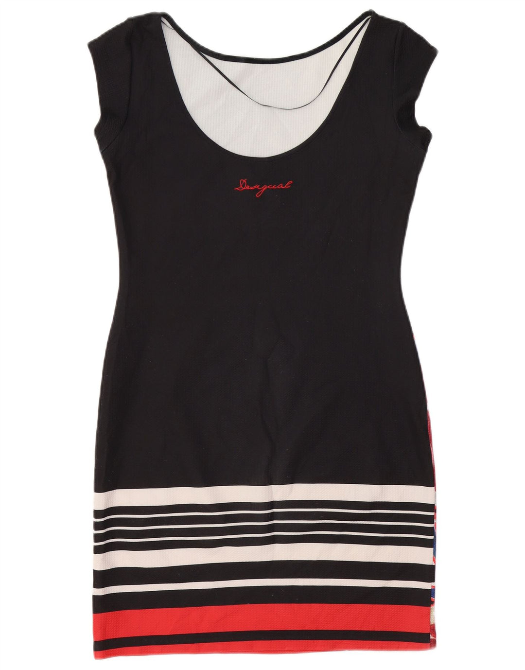 Vestido bodycon feminino DESIGUAL UK 12 poliéster floral preto médio