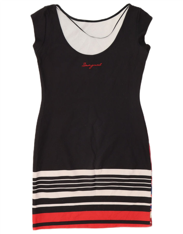 Vestido bodycon feminino DESIGUAL UK 12 poliéster floral preto médio