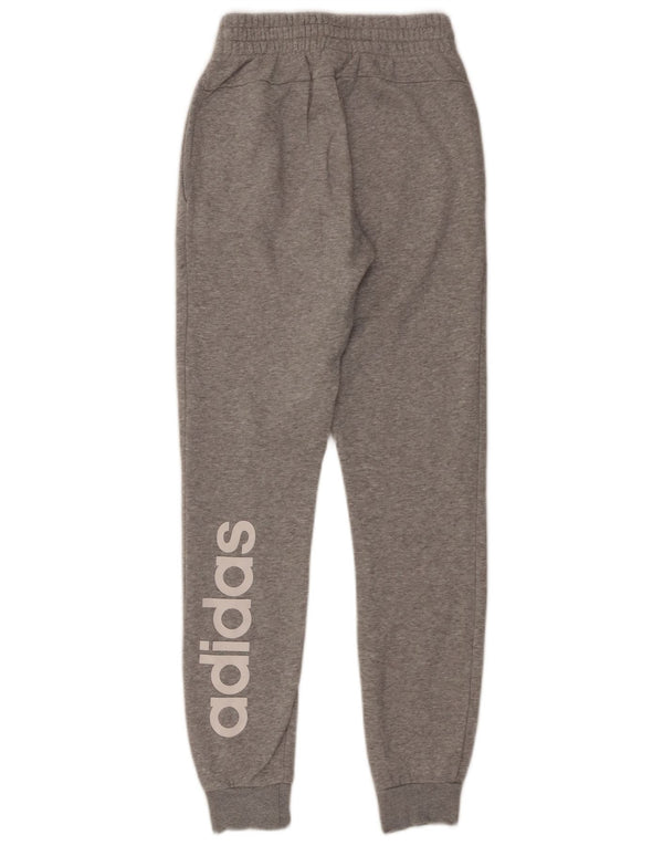 Calças de treino femininas Adidas Joggers UK 0/2 2XS cinza algodão