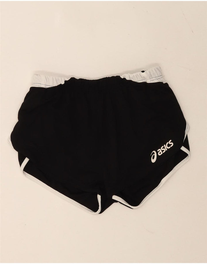 Shorts esportivos femininos Asics UK 12 médio preto colorblock poliéster