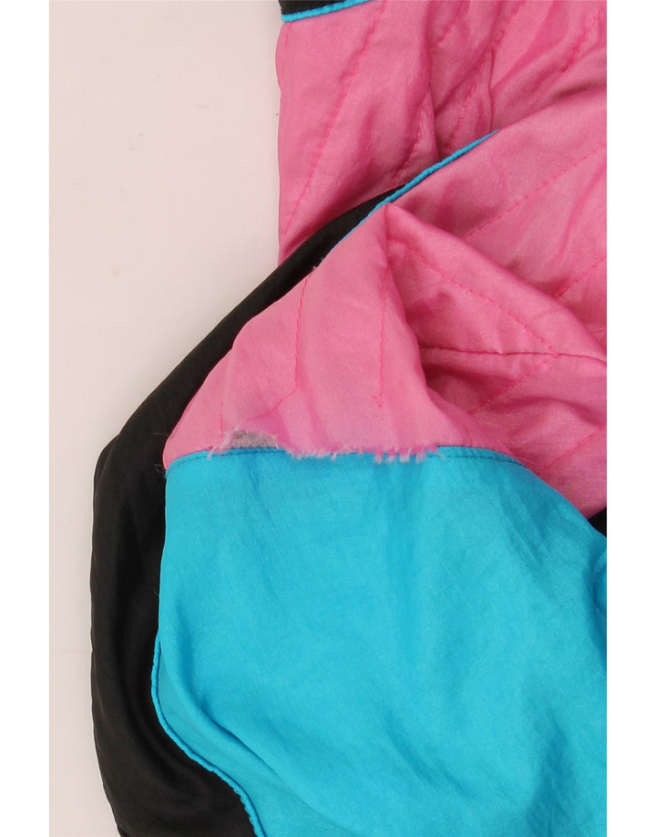 Jaqueta superior de agasalho masculino vintage médio azul colorblock nylon