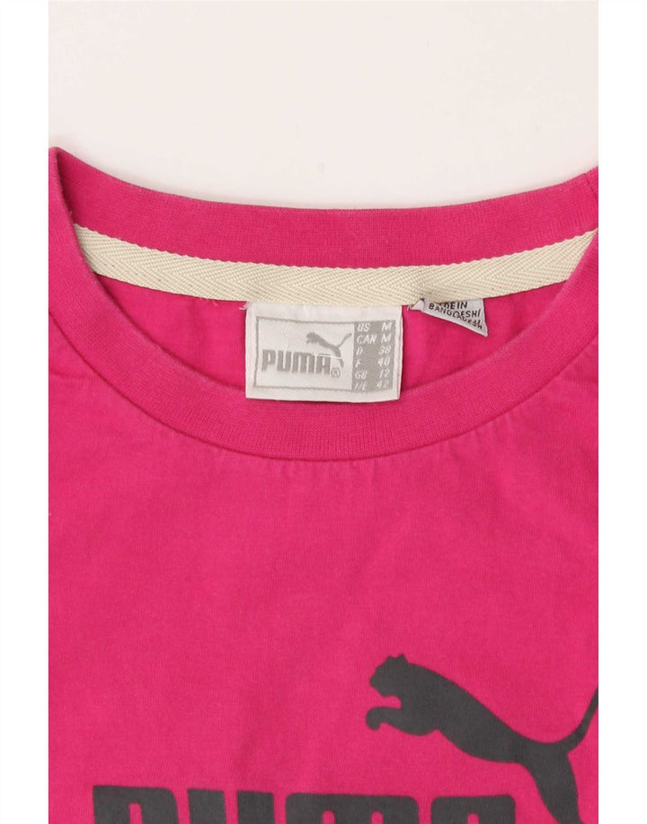 Puma Camiseta Feminina Graphic Top UK 12 Médio Rosa