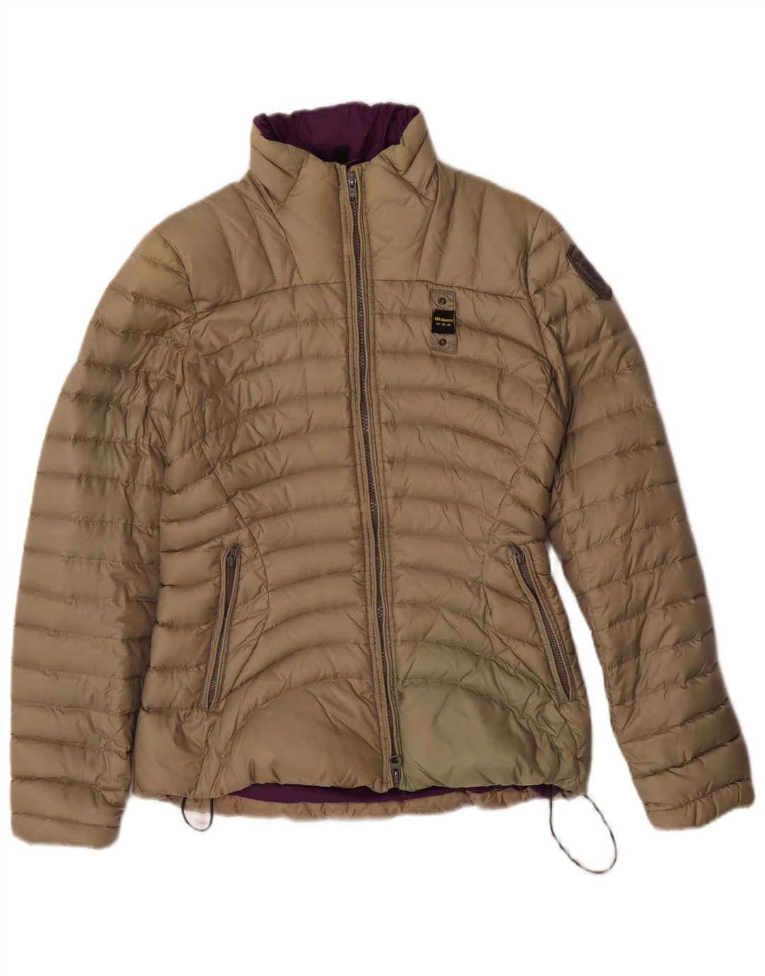 Jaqueta acolchoada feminina Blauer UK 10 pequena bege nylon