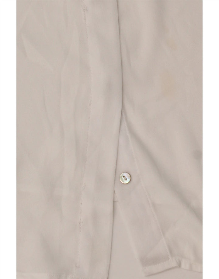 Blusa feminina Zara manga 3/4 Reino Unido 14 médio branco poliéster