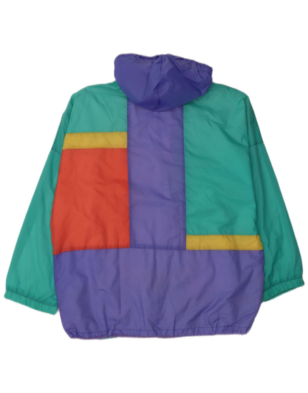 Jaqueta corta-vento masculina Shamp com capuz EU 46 pequeno bloco colorido multicolorido