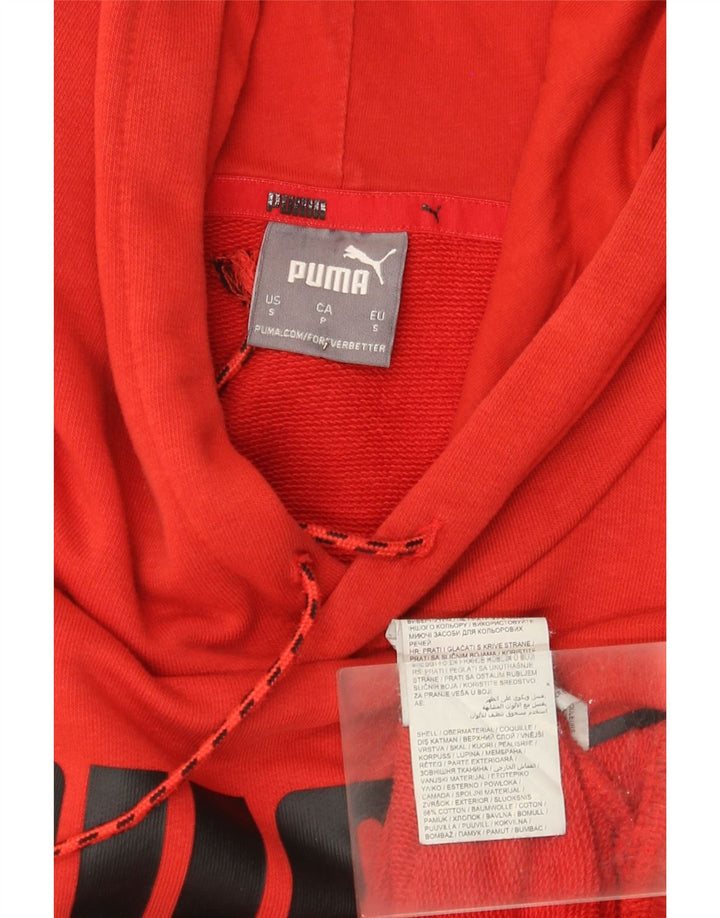 Puma masculino gráfico moletom com capuz pequeno algodão vermelho