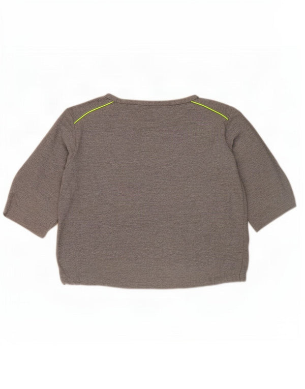 Zara Suéter feminino manga 3/4 Reino Unido 14 cinza médio