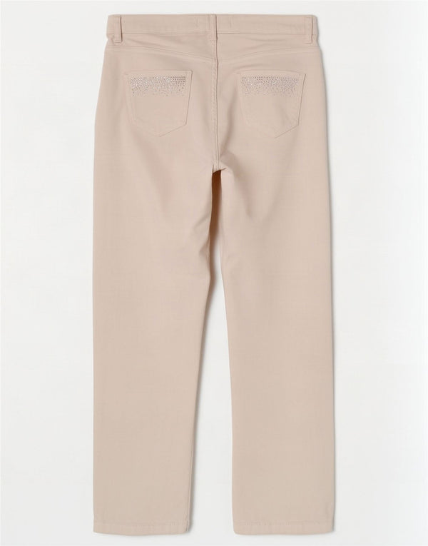 Jeans retos femininos Marks & Spencer Reino Unido 14 grande W32 L29 algodão branco