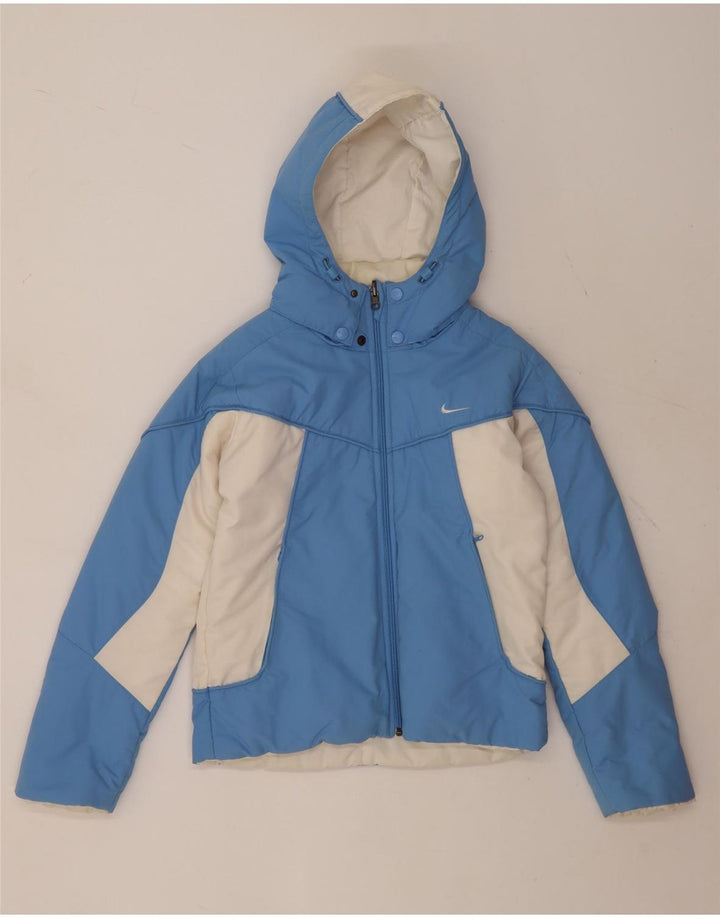 Jaqueta acolchoada reversível com capuz feminino Reino Unido 8/10 Pequeno