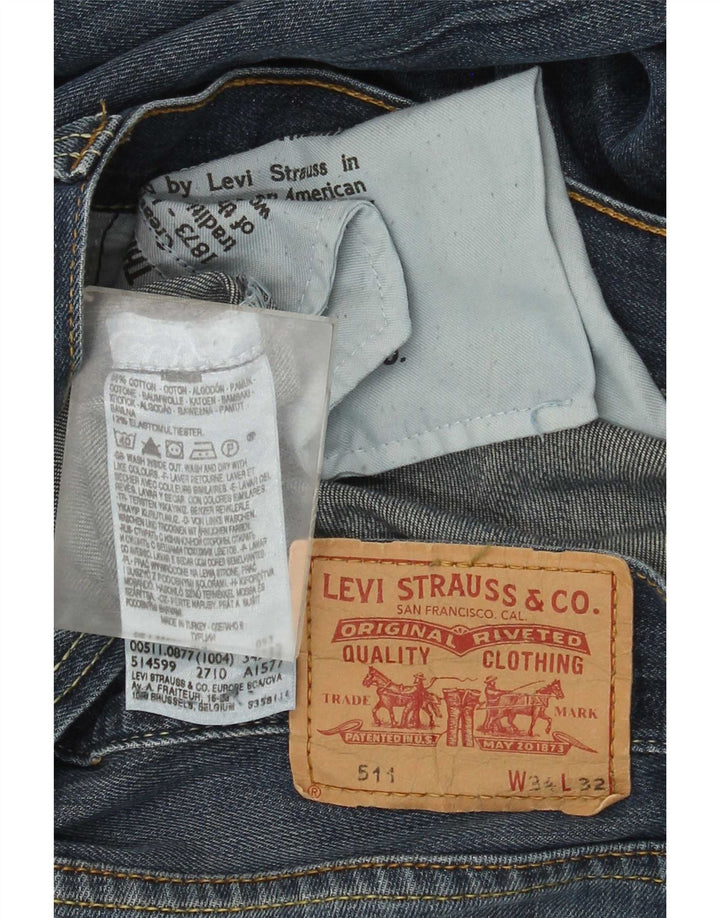 Calça jeans feminina Levi's 511 Slim W34 L32 azul algodão