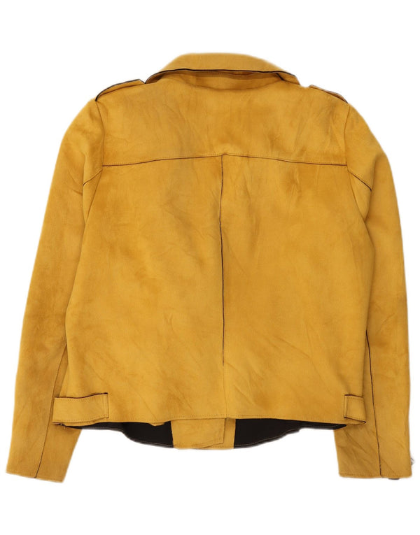 Only Carmakoma Womens Crop Biker Jacket IT 46 Grande Poliéster Amarelo