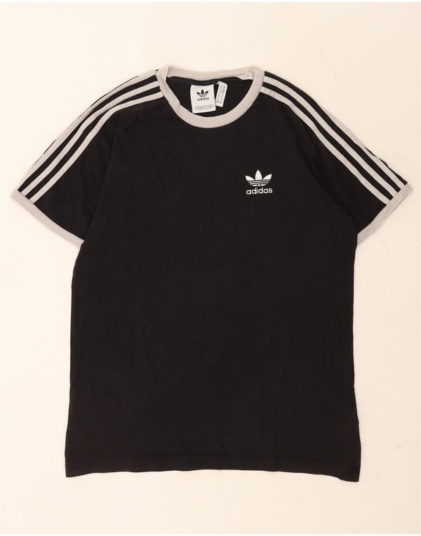Adidas Mens Camiseta Top Médio Algodão Preto