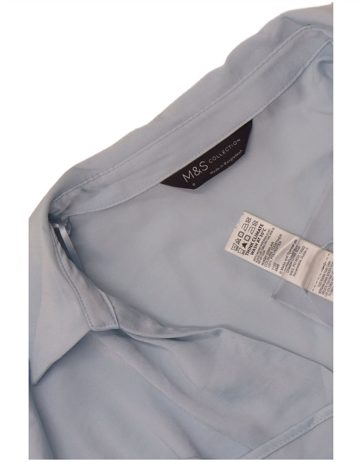 Túnica feminina Marks & Spencer UK 8 poliéster azul pequeno