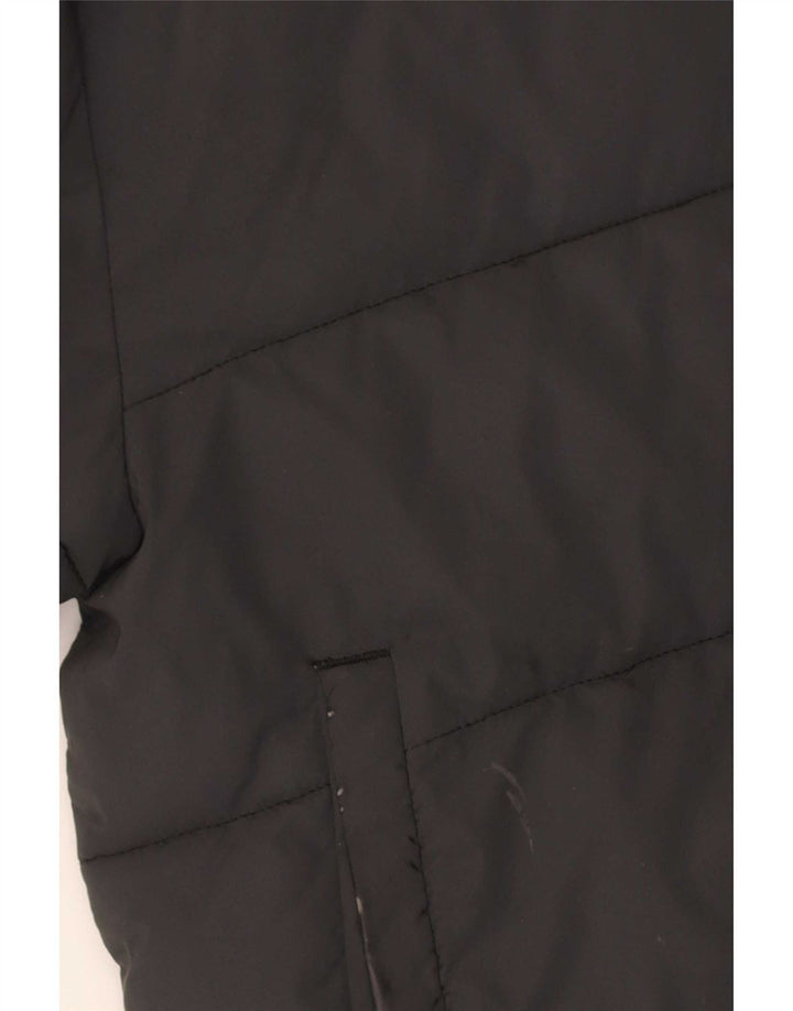 Jaqueta feminina Ellesse com capuz grande e acolchoada Reino Unido 8 pequena preta de nylon