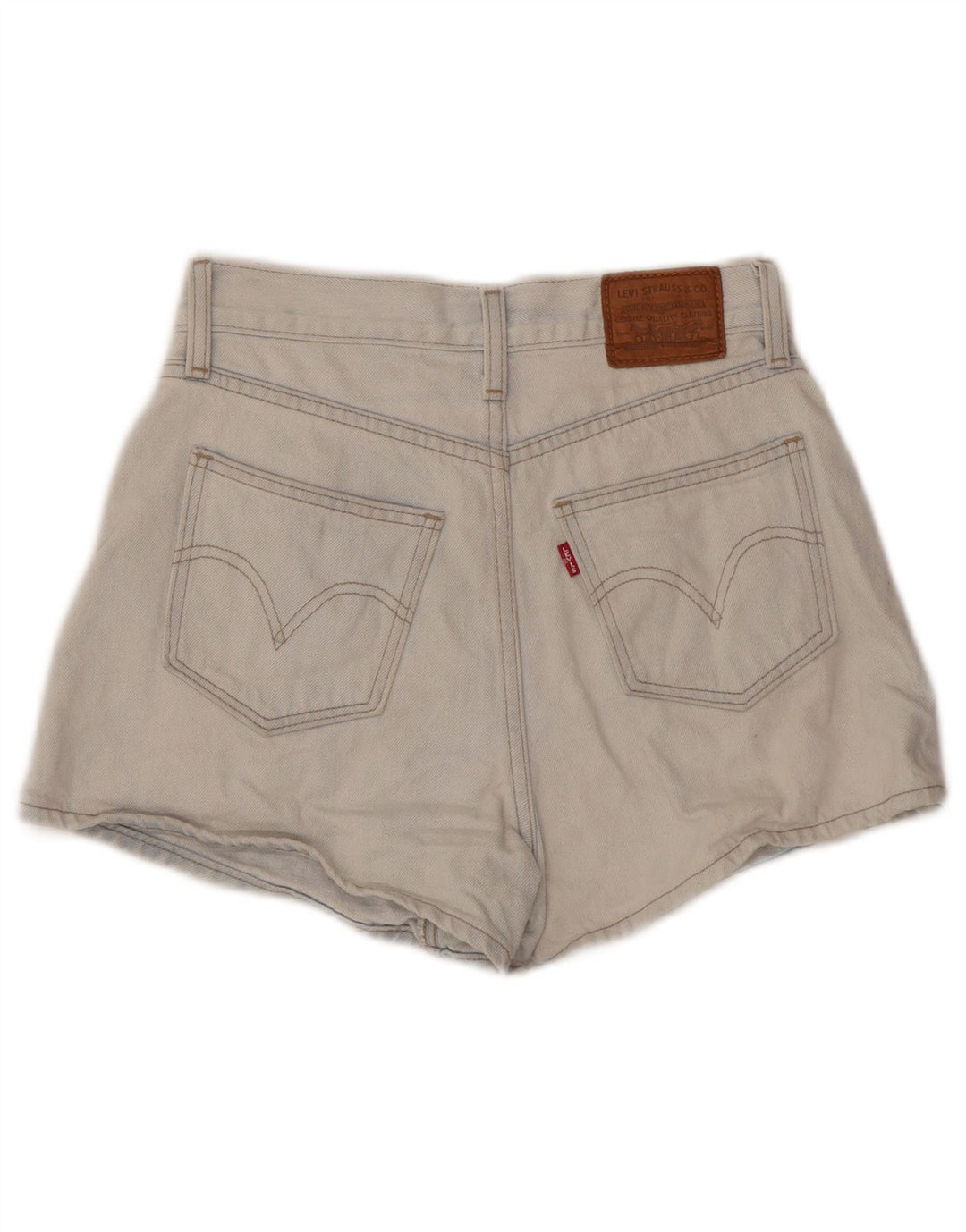 Shorts jeans feminino de cintura alta LEVI'S W25 XS azul algodão