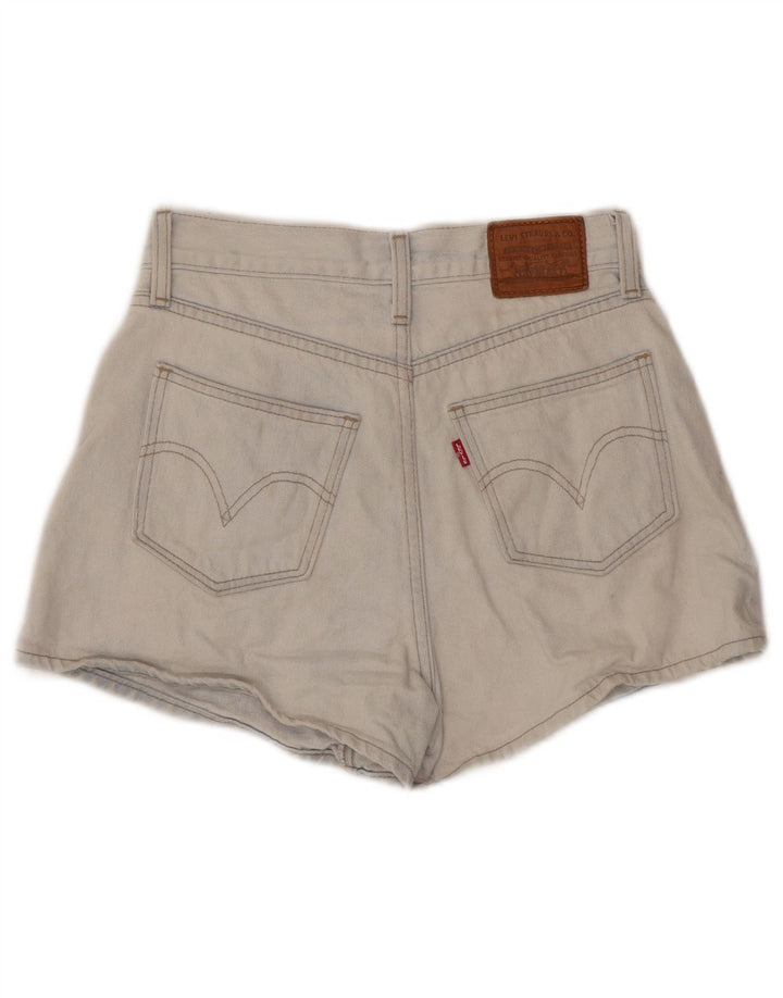 Shorts jeans feminino de cintura alta LEVI'S W25 XS azul algodão