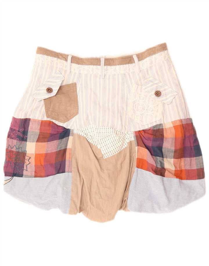 DESIGUAL Saia feminina bolha UE 36 pequena W30 patchwork multicolorido