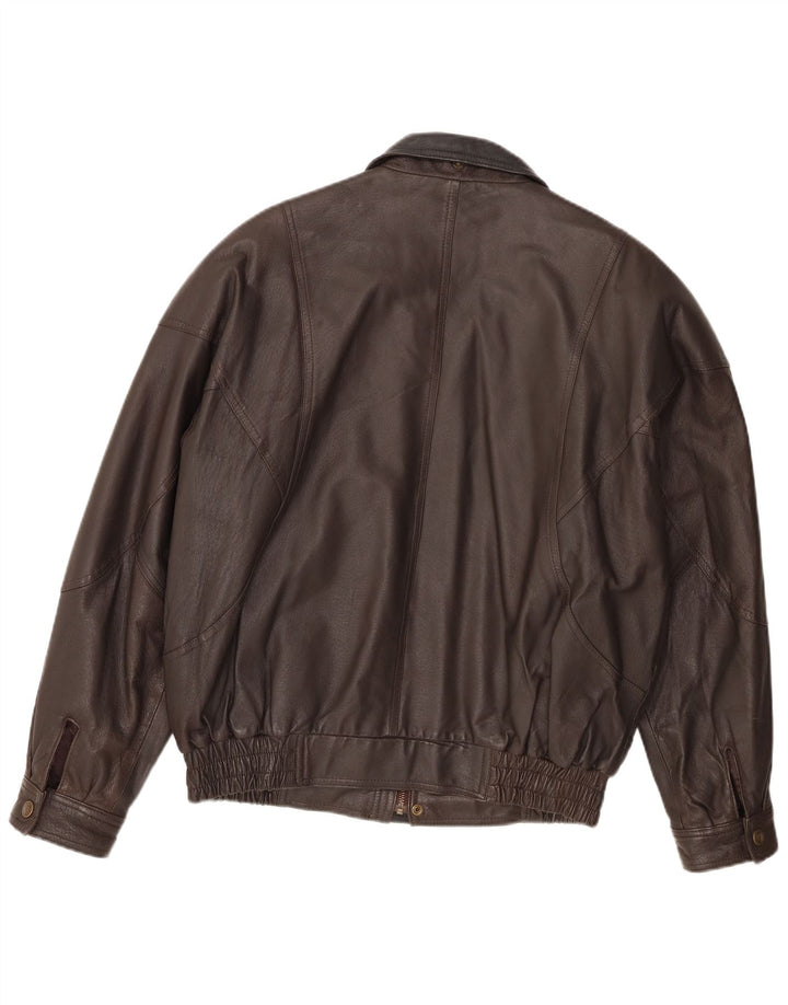 Jaqueta de couro masculina fadiga Reino Unido 38 couro marrom médio