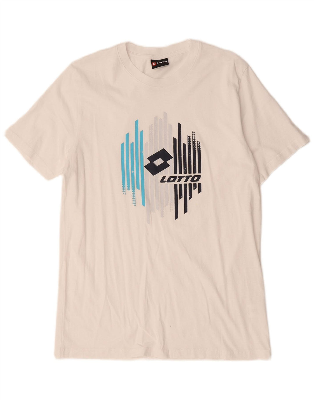 Camiseta masculina gráfica Lotto Top grande de algodão branco