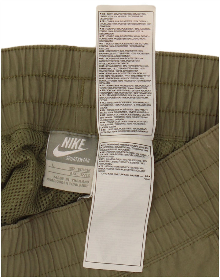 Calça de treino Nike Boys Joggers 12-13 anos grande poliéster cáqui