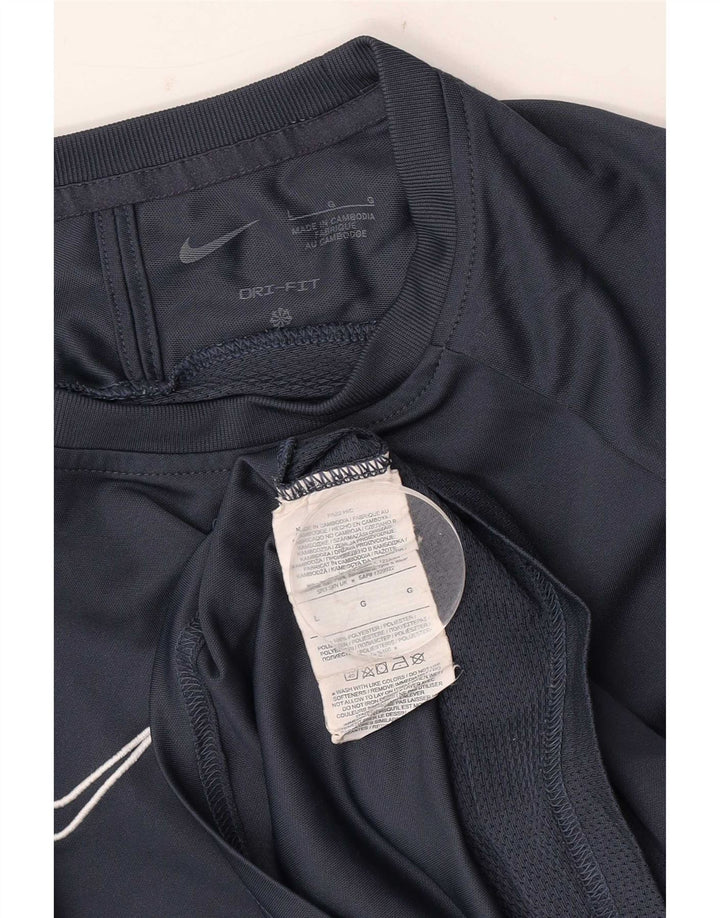 Camiseta Nike Masculina Dri Fit Top Grande Azul Marinho Colourblock Poliéster