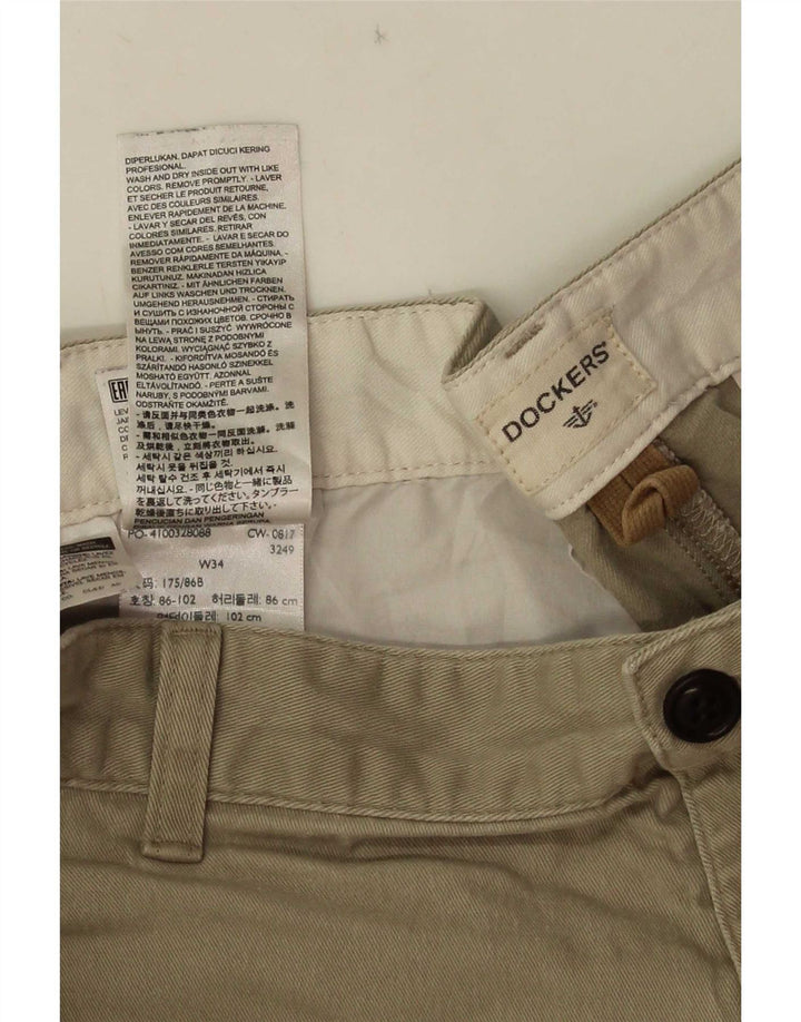 Shorts cargo masculino Dockers W34 grande algodão cáqui