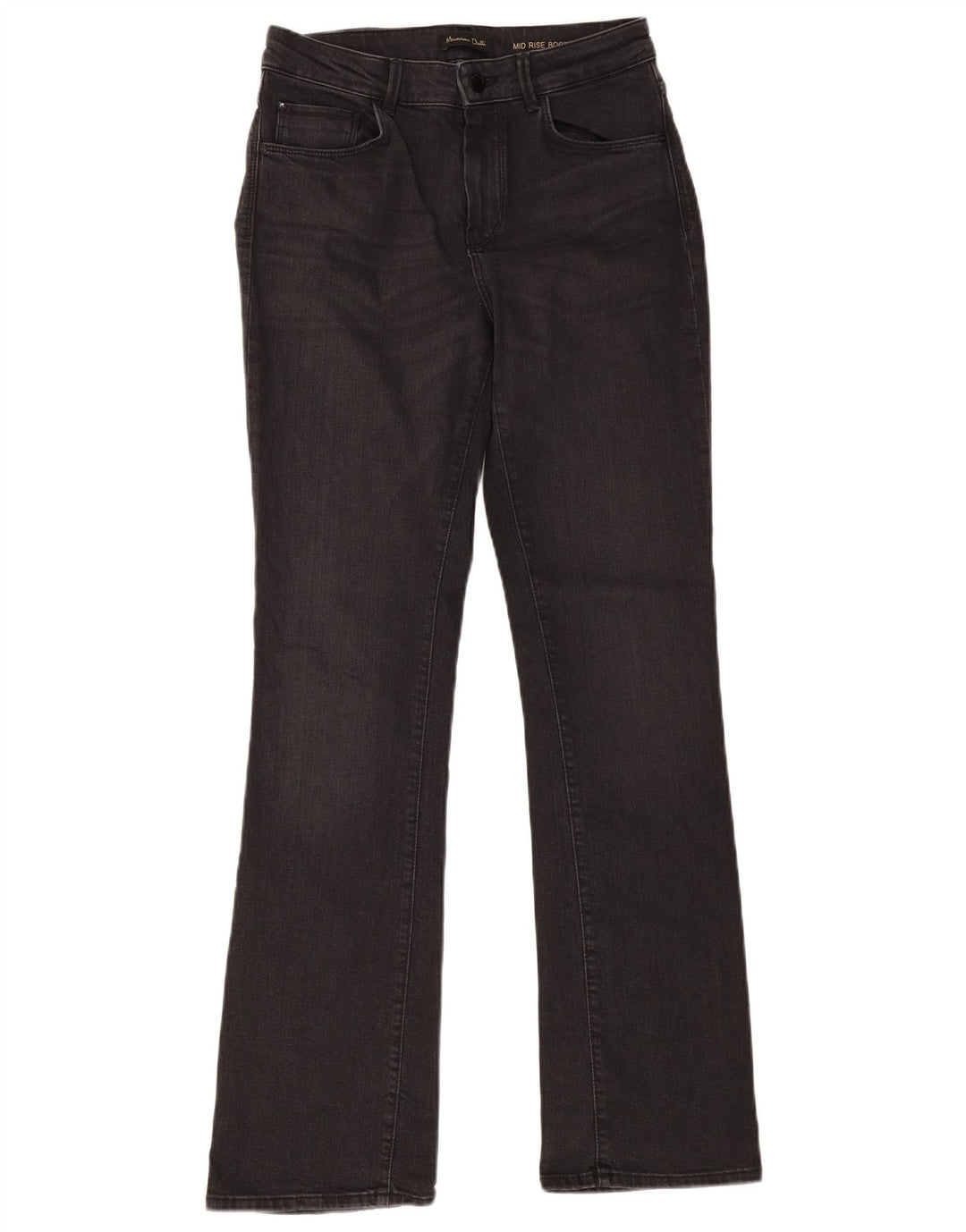 Jeans feminino Massimo Dutti cintura média bootcut EU 38 pequeno W28 L32 cinza