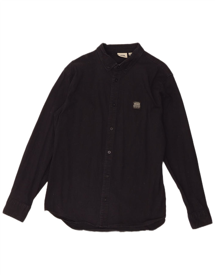 Camisa masculina Vans Graphic grande listrada preta de algodão