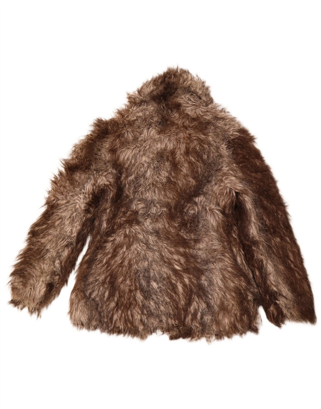 Jaqueta feminina de pele sintética OASIS UK 10 pequena listrada marrom acrílica