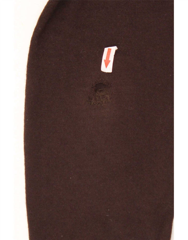 Suéter masculino Hugo Boss Slim Fit Cardigan de lã marrom médio