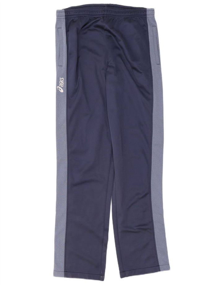 Calça de treino masculina Asics grande bloco colorido azul marinho
