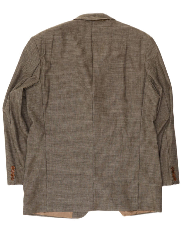 Jaqueta Blazer Masculina Hugo Boss com 3 Botões EU 54 2XL Lã Virgem Cinza