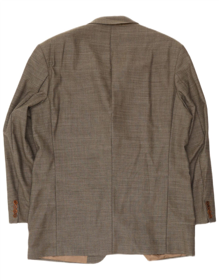 Jaqueta Blazer Masculina Hugo Boss com 3 Botões EU 54 2XL Lã Virgem Cinza
