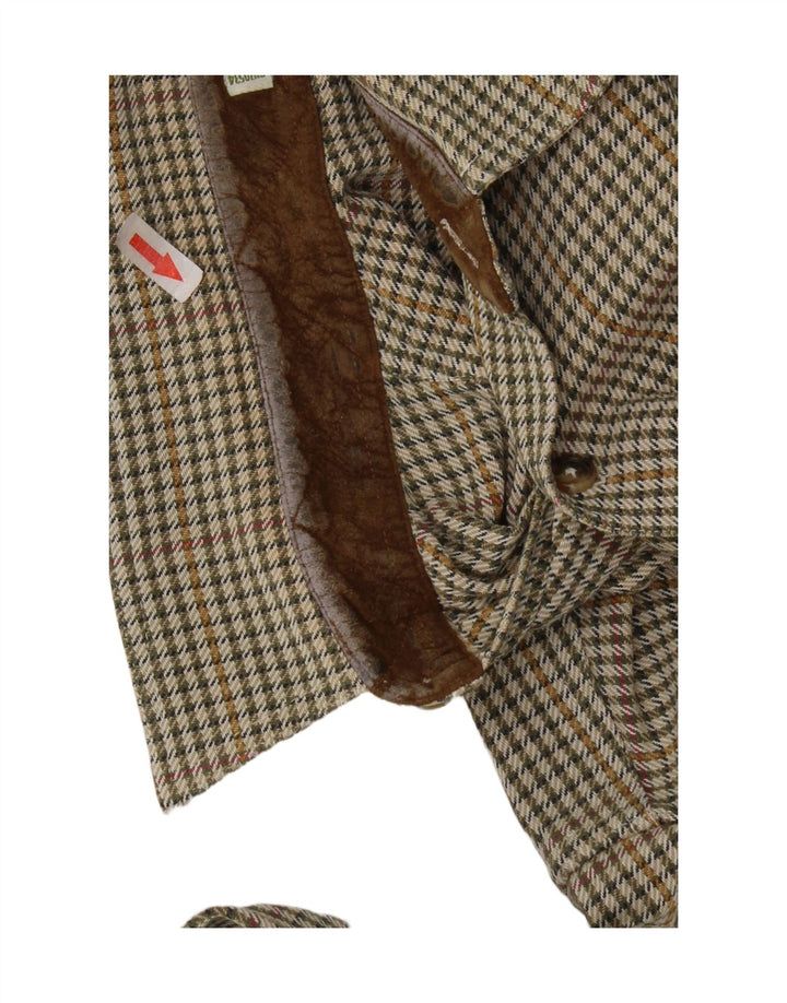 Camisa masculina de flanela Orvis algodão houndstooth verde médio