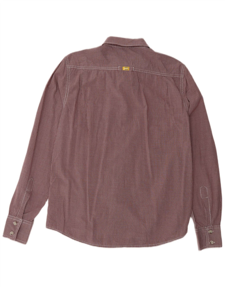 Camisa masculina SUPERDRY grande algodão guingão vermelho