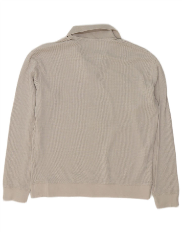 Suéter masculino ZARA com gola polo e algodão cinza pequeno
