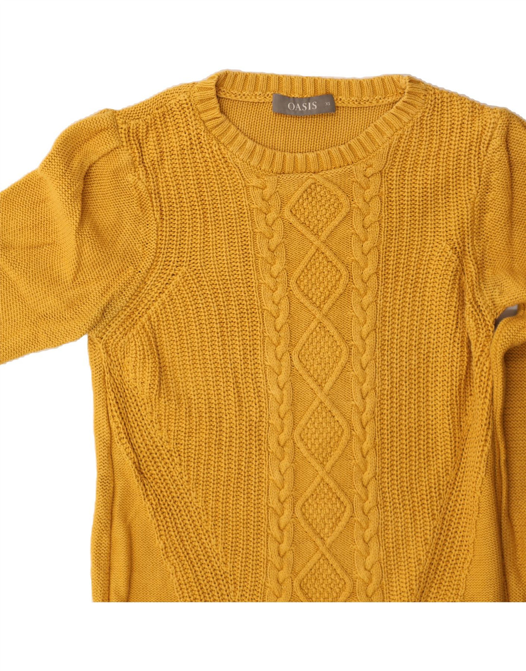 OASIS Womens Boat Neck Jumper Sweater UK 6 XS Yellow Cotton Vintage Oasis and Second-Hand Oasis from Messina Hembry 
