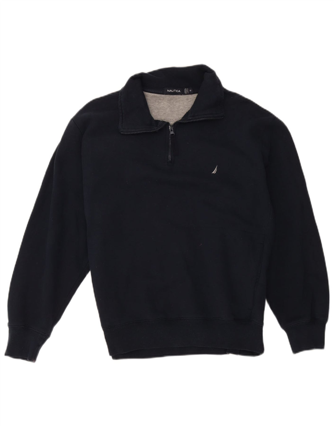Nautica moletom masculino com zíper e gola alta algodão azul marinho médio