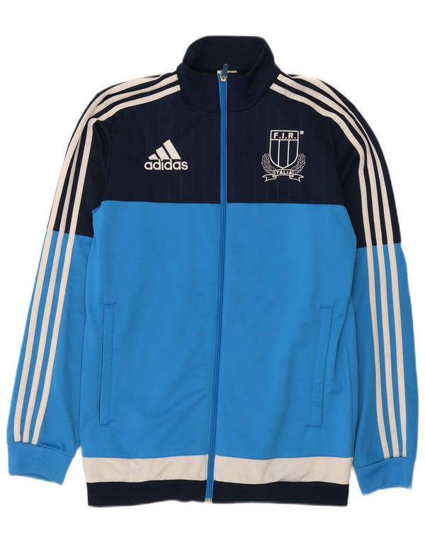 Adidas Mens Graphic Tracksuit Top Jacket Pequeno Azul Colorblock Poliéster