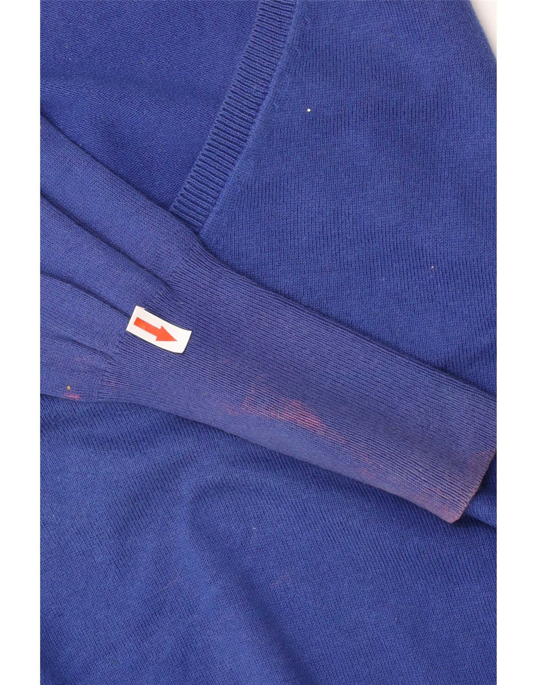 Suéter feminino Zara com decote em V Reino Unido 12 algodão azul médio
